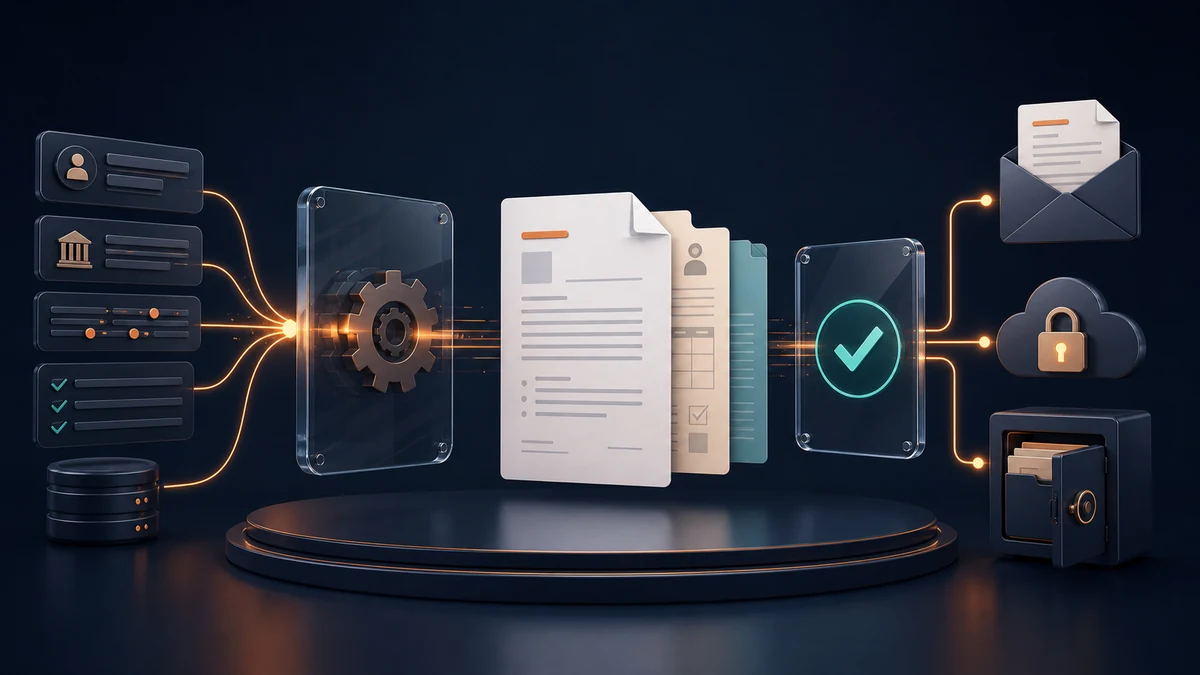 Verilerden güvenli sözleşme ve PDF belgeleri oluşturan otomasyon akışı
